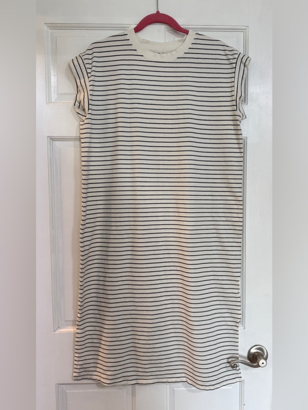 a new day Cream and Black Striped Maxi Dress